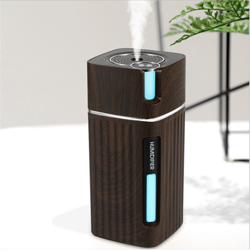 Maroon Asteria ultrasonic USB mini air humidifier with mist maker and LED light for home improvement.