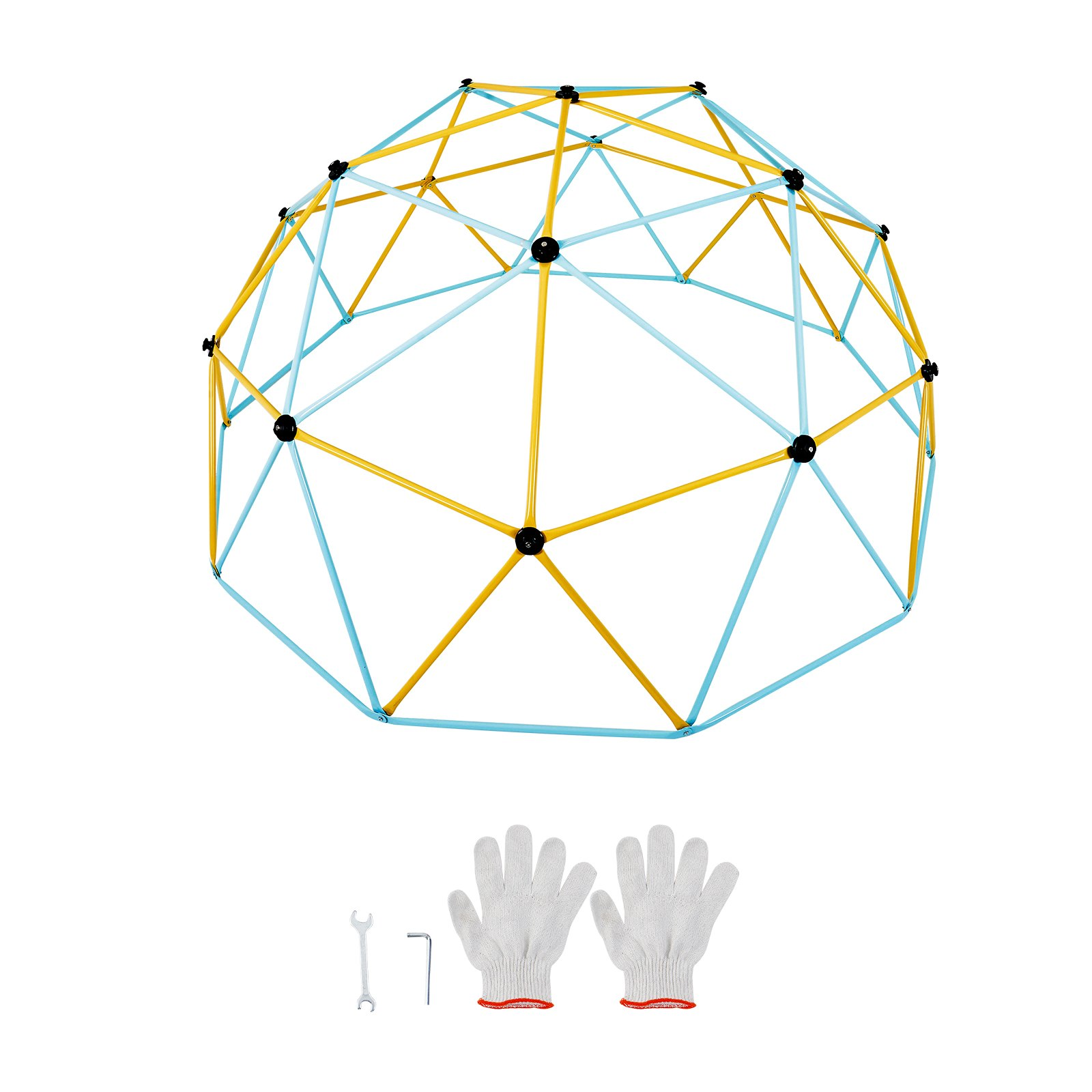Start2Finish 12FT VEVOR climbing dome jungle gym for kids, outdoor backyard play equipment with climbing grips and sturdy support.