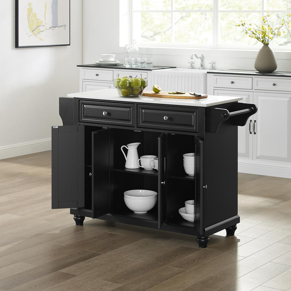 Start2Finish Cambridge stone top full size kitchen island with storage and wheels, durable furniture for modern kitchens.