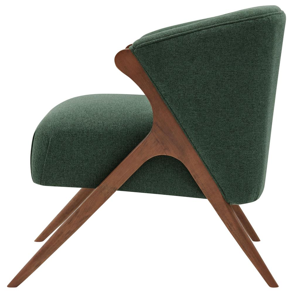 Brown fabric accent chair with wooden legs from Start2Finish, featuring a stylish and comfortable furniture design.