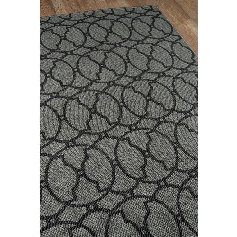 Contemporary rectangle area rug in charcoal with geometric pattern, 5&