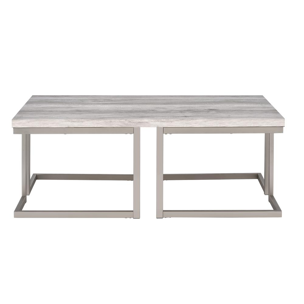 Start2Finish David Cocktail Table with round wooden top and sleek metal legs, perfect for modern living room decor.