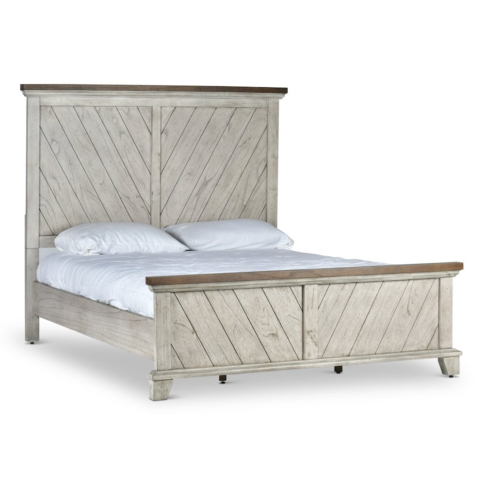 Start2Finish Bear Creek Queen Bed with wooden frame and headboard, showcasing a sturdy, stylish bedroom furniture piece.
