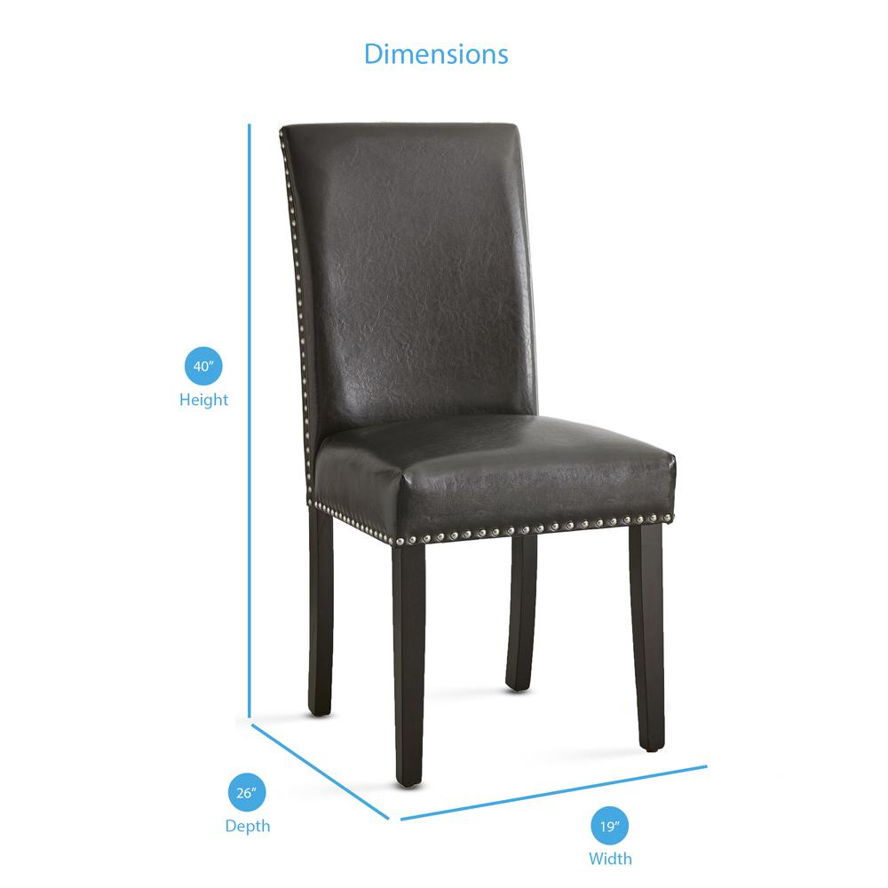 Start2Finish Verano vegan leather side chair in black with sleek modern design and sturdy metal legs.