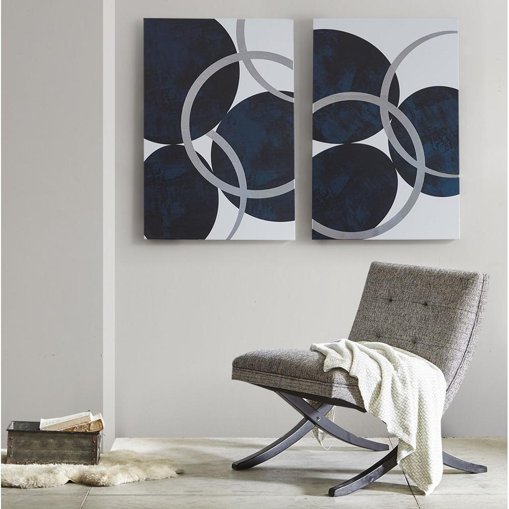 Silver foil abstract 2-piece canvas wall art set by Start2Finish, featuring modern silver and black artistic designs for home decor.