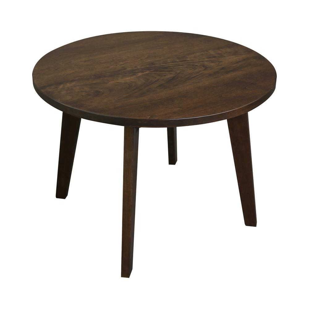Genuine Cherry 24-inch round coffee table by Start2Finish, made of solid American cherry wood with antique cherry finish.