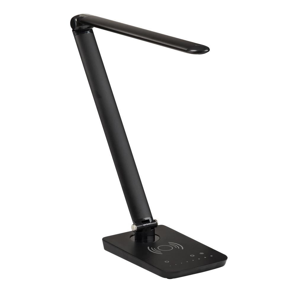 Start2Finish Vamp LED wireless charging lamp in black, modern electronic lamp with touch controls and sleek design.