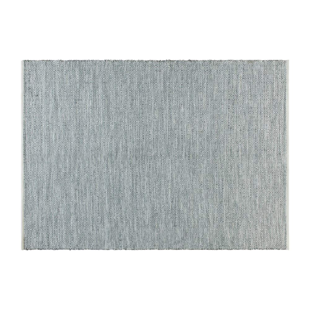 Gray 5x7 handwoven indoor/outdoor diamond pattern area rug by Start2Finish, showcasing textured geometric design.