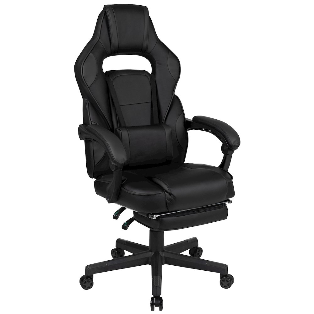 Start2Finish X40 gaming racing chair in black, ergonomic computer chair with padded armrests and high back support.