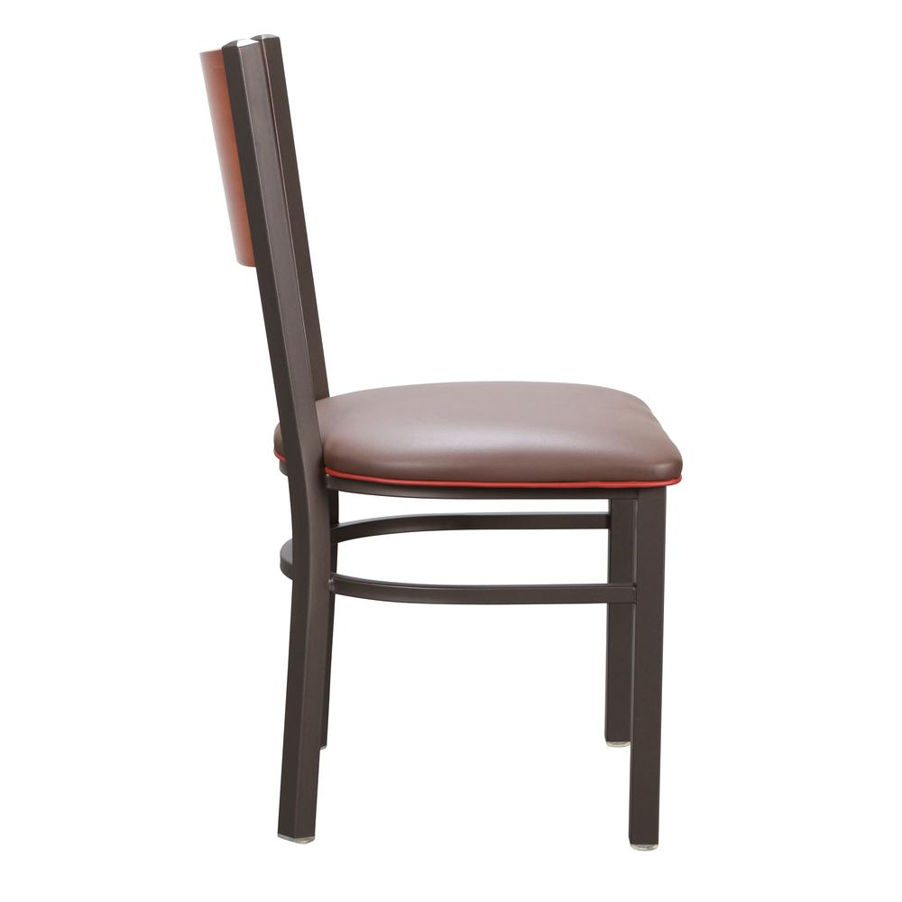 Set of two brown Elmer Side Chairs by Start2Finish, showcasing modern furniture design and wooden legs in a cozy home setting.