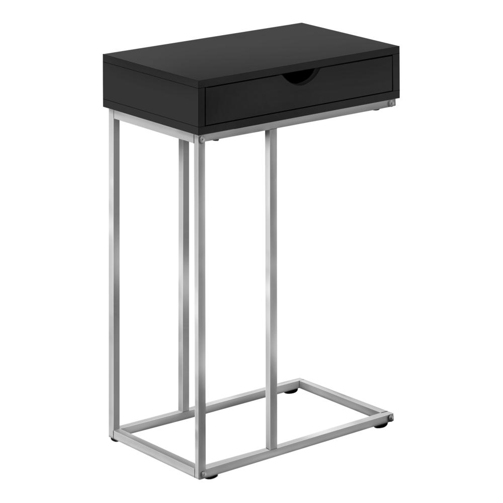 Start2Finish C-shaped accent table with storage drawer, ideal as end or side table for living room or bedroom.