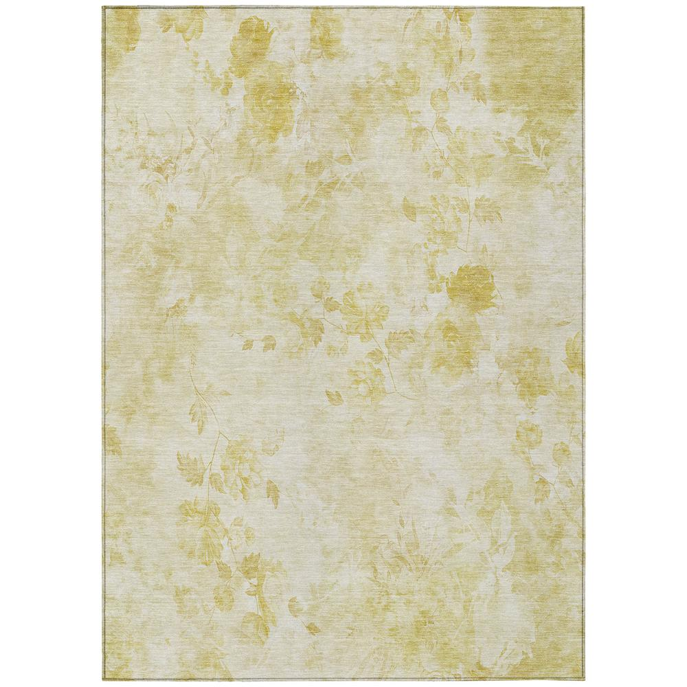 Start2Finish Chantille ACN724 gold 8x10 rug with intricate pattern, soft texture, and plush pile for living room or bedroom decor.
