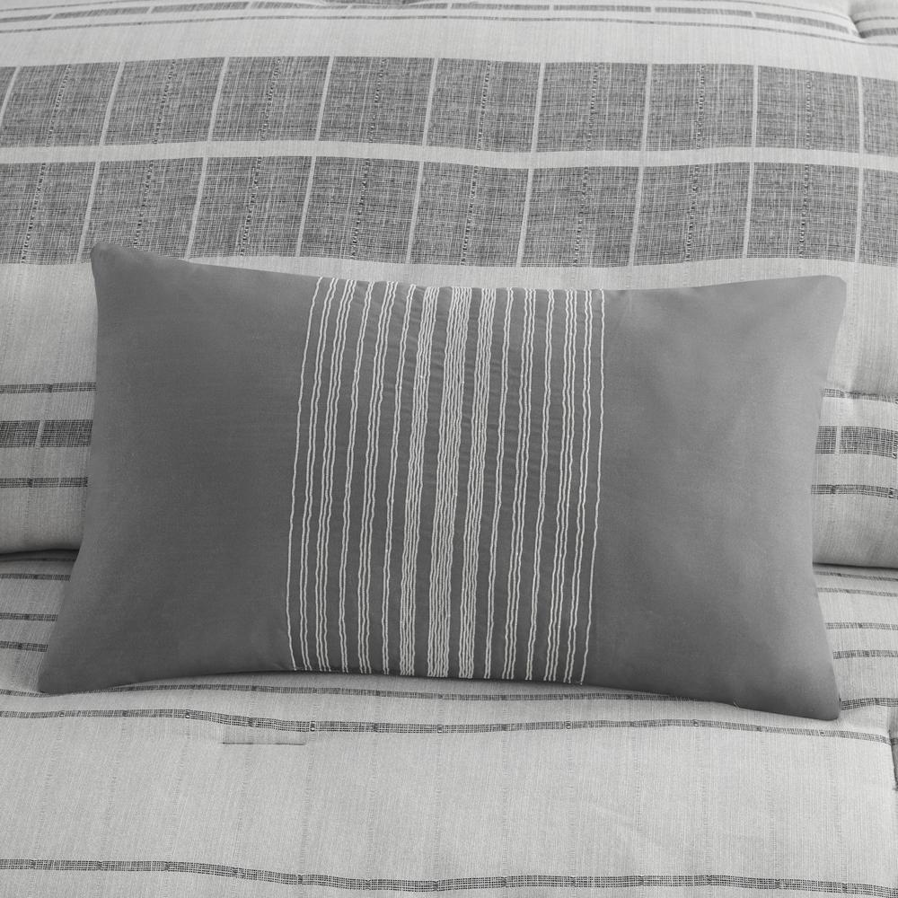 Start2Finish 4-piece stripe comforter set with matching throw pillow, featuring bold striped pattern for a cozy bedroom decor.
