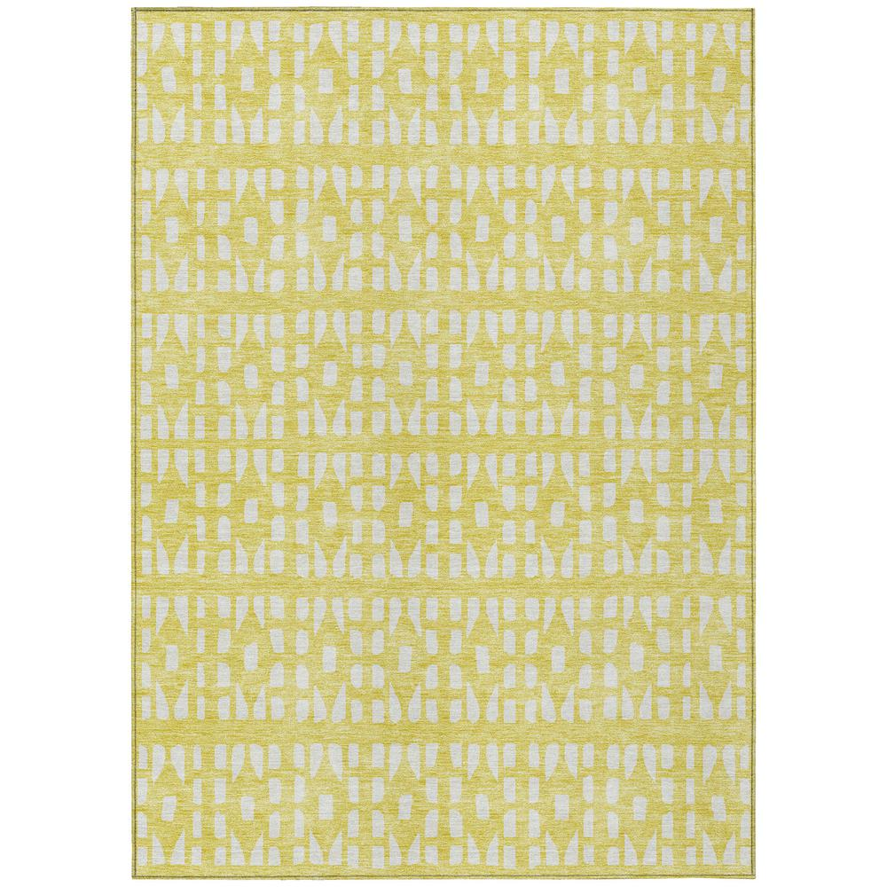 Start2Finish Chantille ACN963 Gold 10x14 rug with intricate pattern, soft texture, and elegant design for living room or bedroom decor.