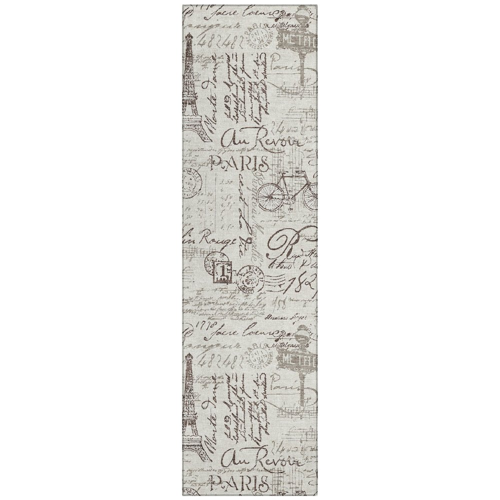 Start2Finish Machine Washable Linen indoor/outdoor Chantille runner rug, 2&