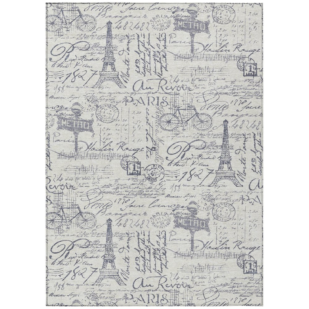 Start2Finish ivory indoor/outdoor chantille rug with machine washable 5&