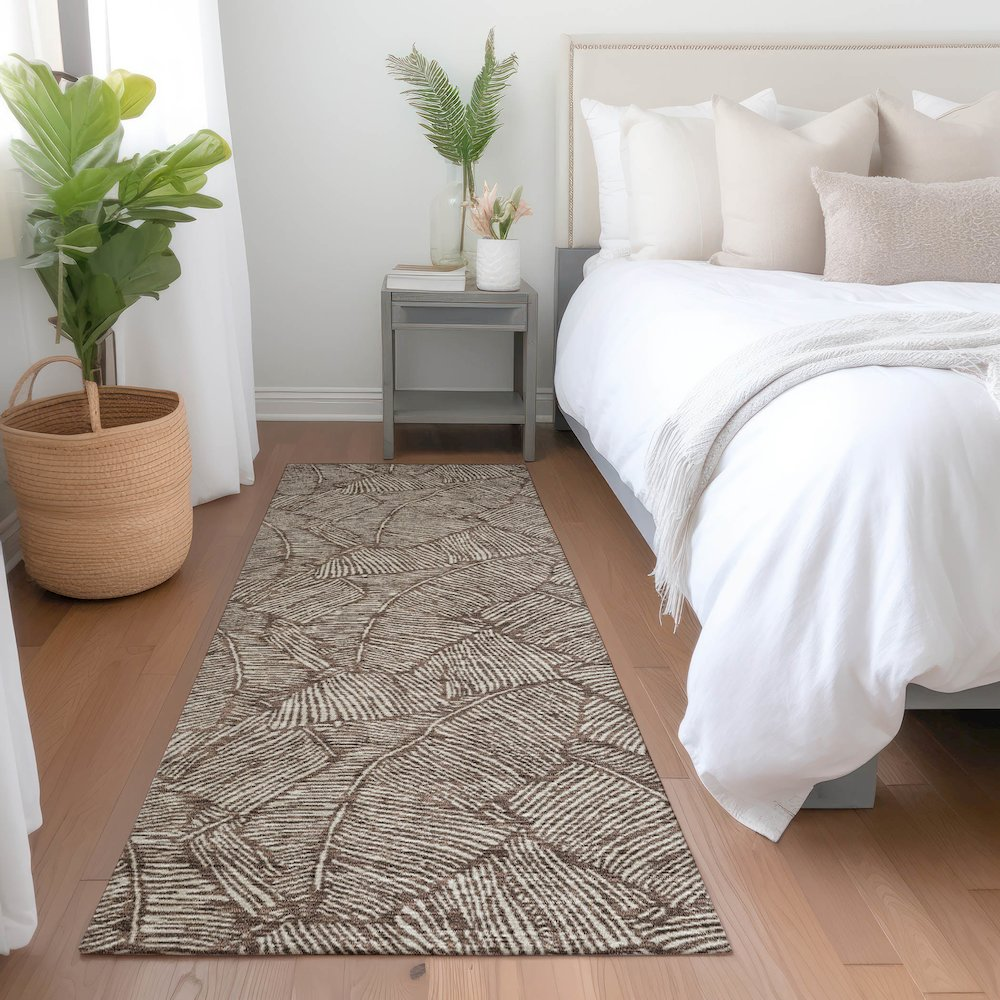 Start2Finish Mayfield AMF913 brown machine washable runner rug, 2&