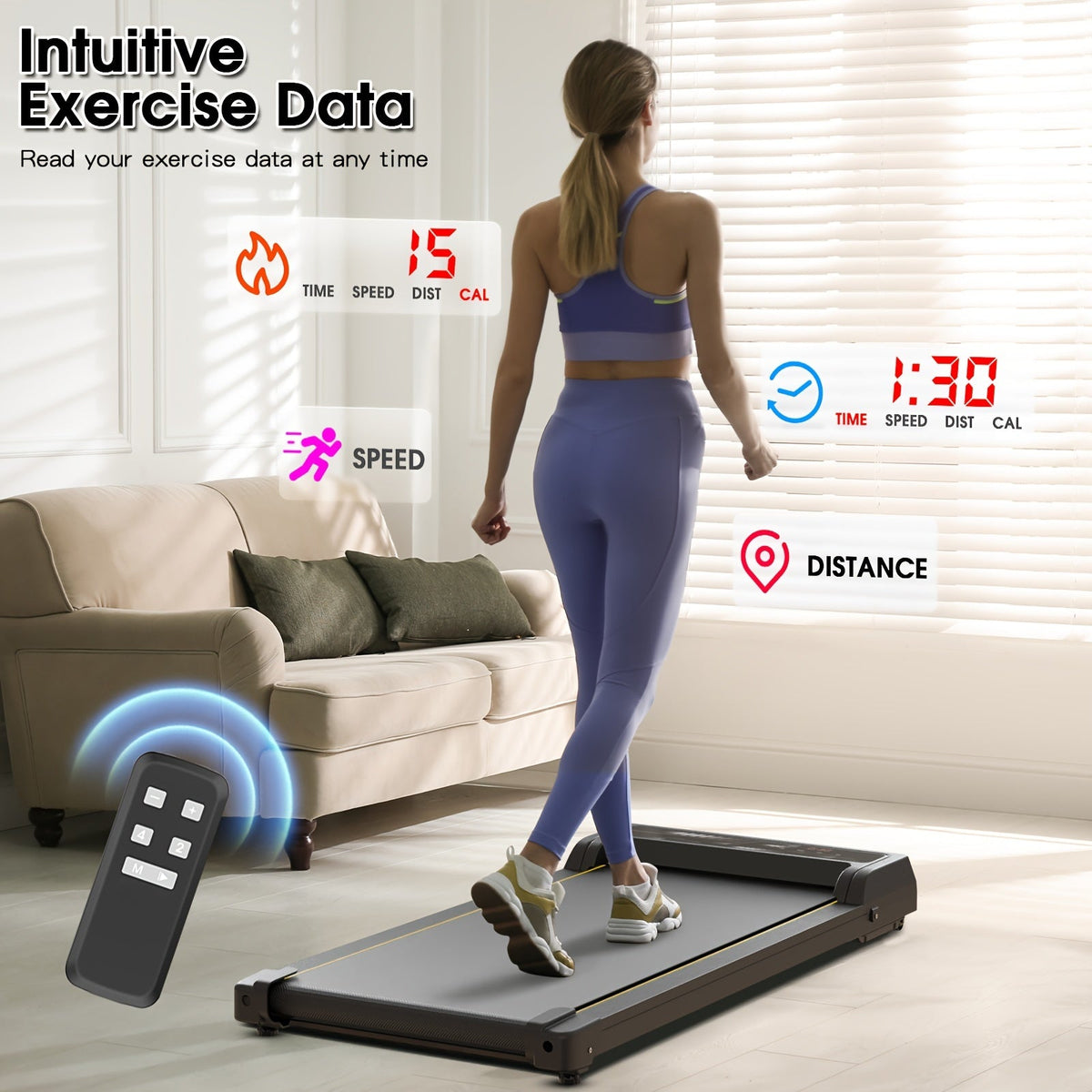 NNETM Under Desk Walking Pad - Home Gym Office Fitness Equipment(Black)
