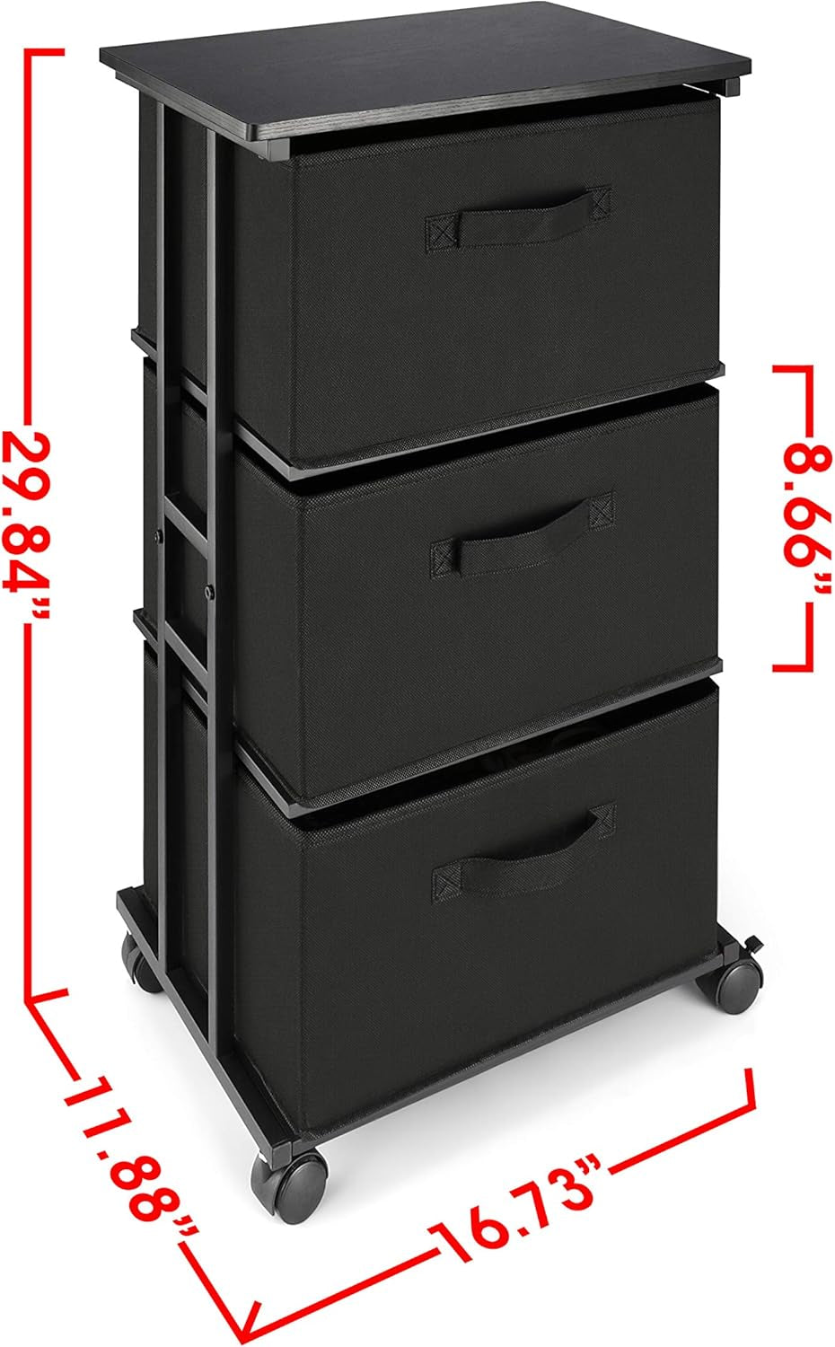 Black Peach Maple 3-drawer dresser with sleek handles, ideal for bedroom and hallway organization, showcasing modern furniture design.