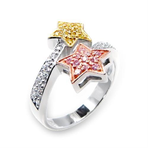 Tricolor 925 Sterling Silver Ring with AAA stones by Turquoise Tiger, showcasing intricate design and vibrant colors.