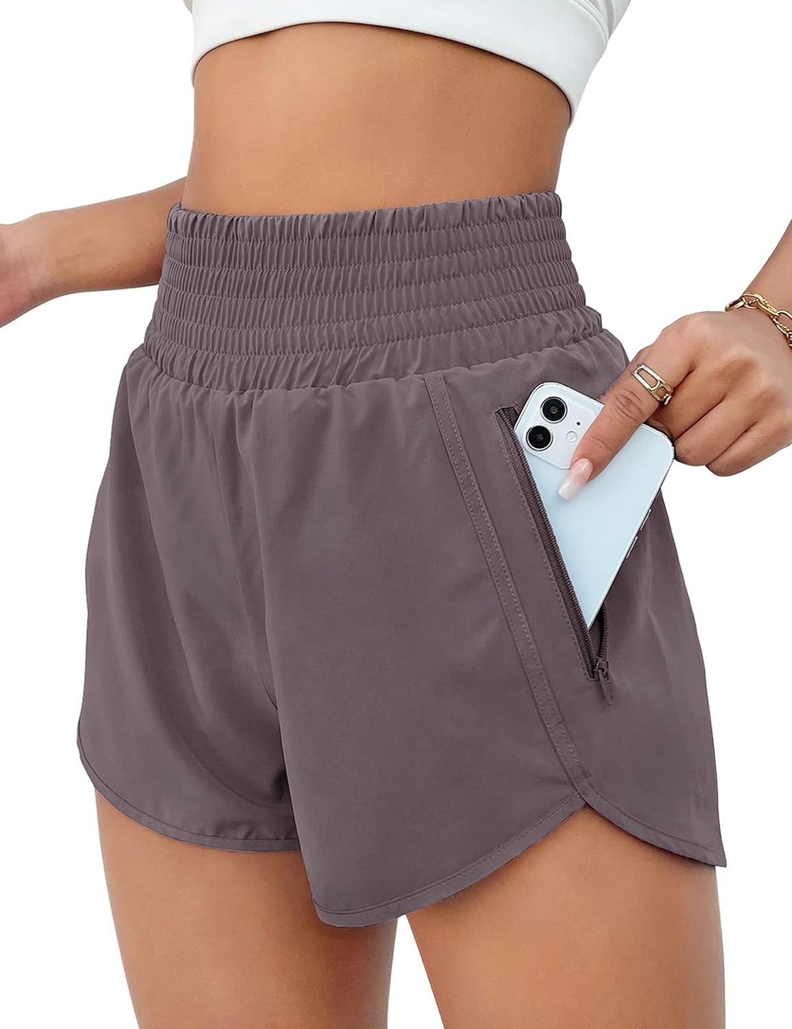 BMJL 2.5" Athletic Shorts for Women Comfy High Waisted Short with Pocket