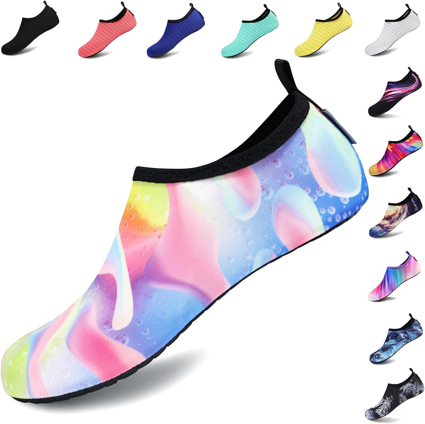 VIFUUR Water Shoes for Men Women Barefoot Quick Dry Aqua Socks Slip On | Lightweight, Breathable Upper, Flexible Sole, Drainage Design, Easy Slip-On Fit for Water Activities