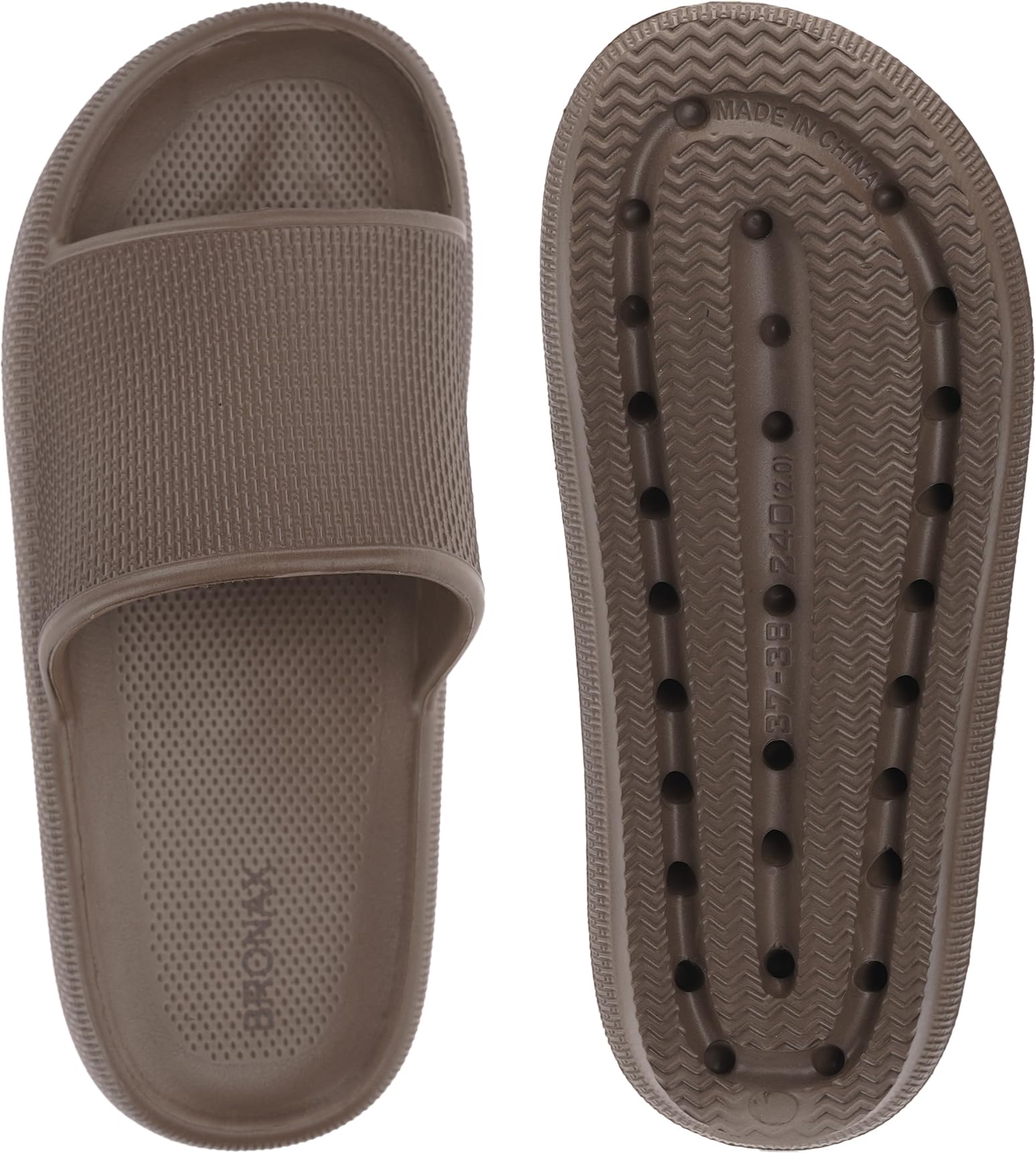 BRONAX Cushioned Thick Sole Pillow Slippers for Women and Men Y10 | Cloud-Like Soft Sole, Foot Pain Relief, EVA Platform Sole, Indoor Outdoor Slides, Waterproof Shower Ready, Quick-Drying