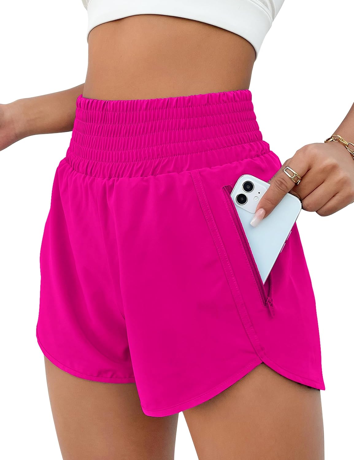 BMJL 2.5" Athletic Shorts for Women Comfy High Waisted Short with Pocket