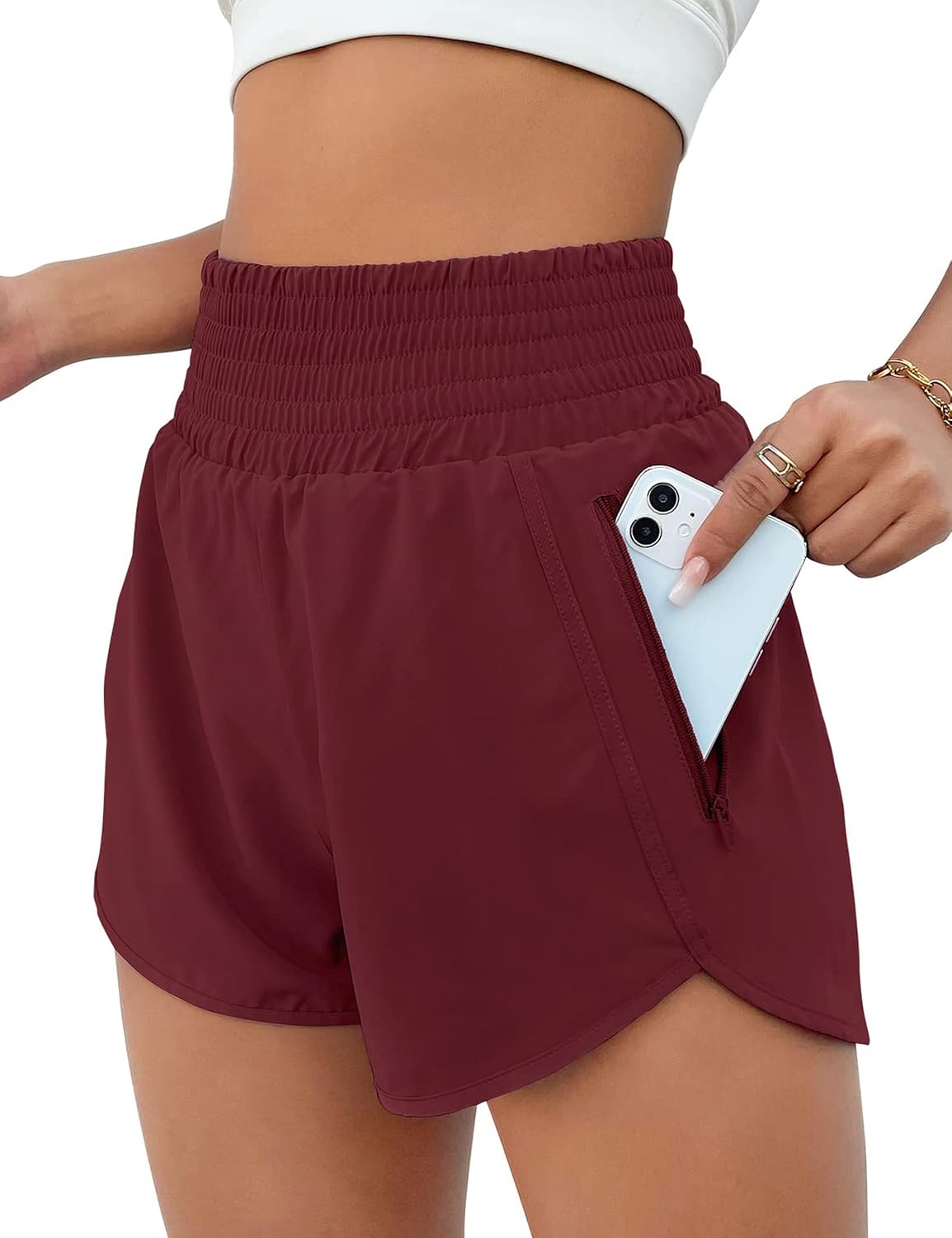 BMJL 2.5" Athletic Shorts for Women Comfy High Waisted Short with Pocket