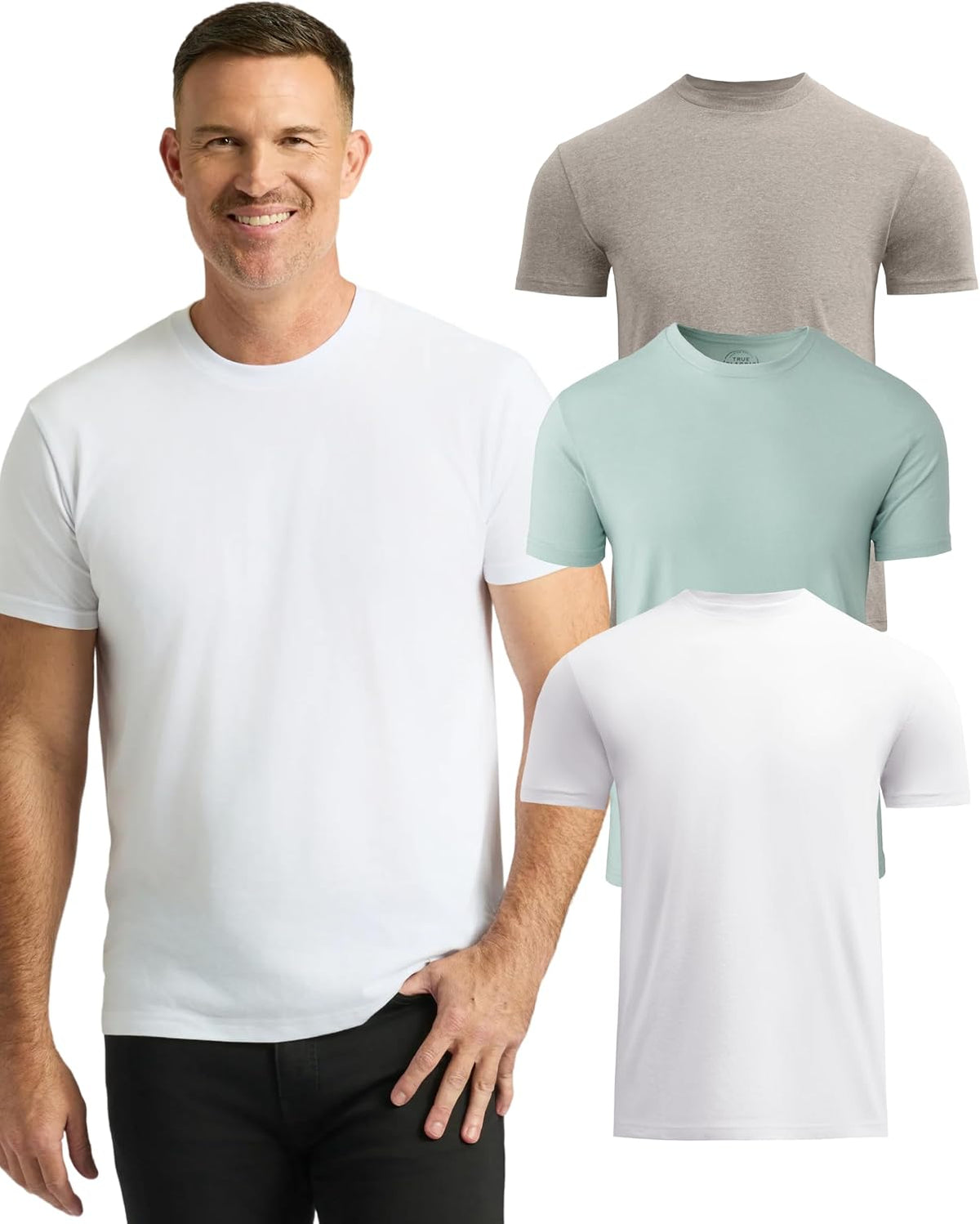 True Classic Mens T-Shirts – Short Sleeve Crew Neck T Shirts for Man, Cotton Blend Plain Novelty Men&