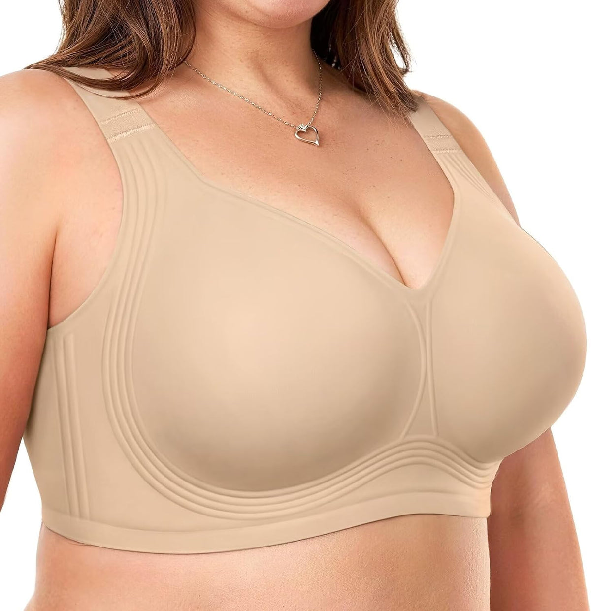 Vertvie Jelly Bras for Women No Underwire Minimizer Support | Plus Size Older Lift, Full Coverage & Smoothing Back, Push Up, Separation & Supportive, Soft Comfy Seamless Wireless Bralette