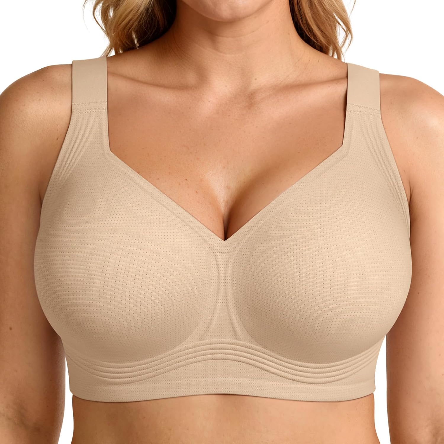 LetsJoli Jelly Bras for Women No Underwire Plus Size Push Up Supportive | Full Coverage, Wireless Support Lift, For Older Women Large Breasts, Minimizer, Seamless Everyday Bra