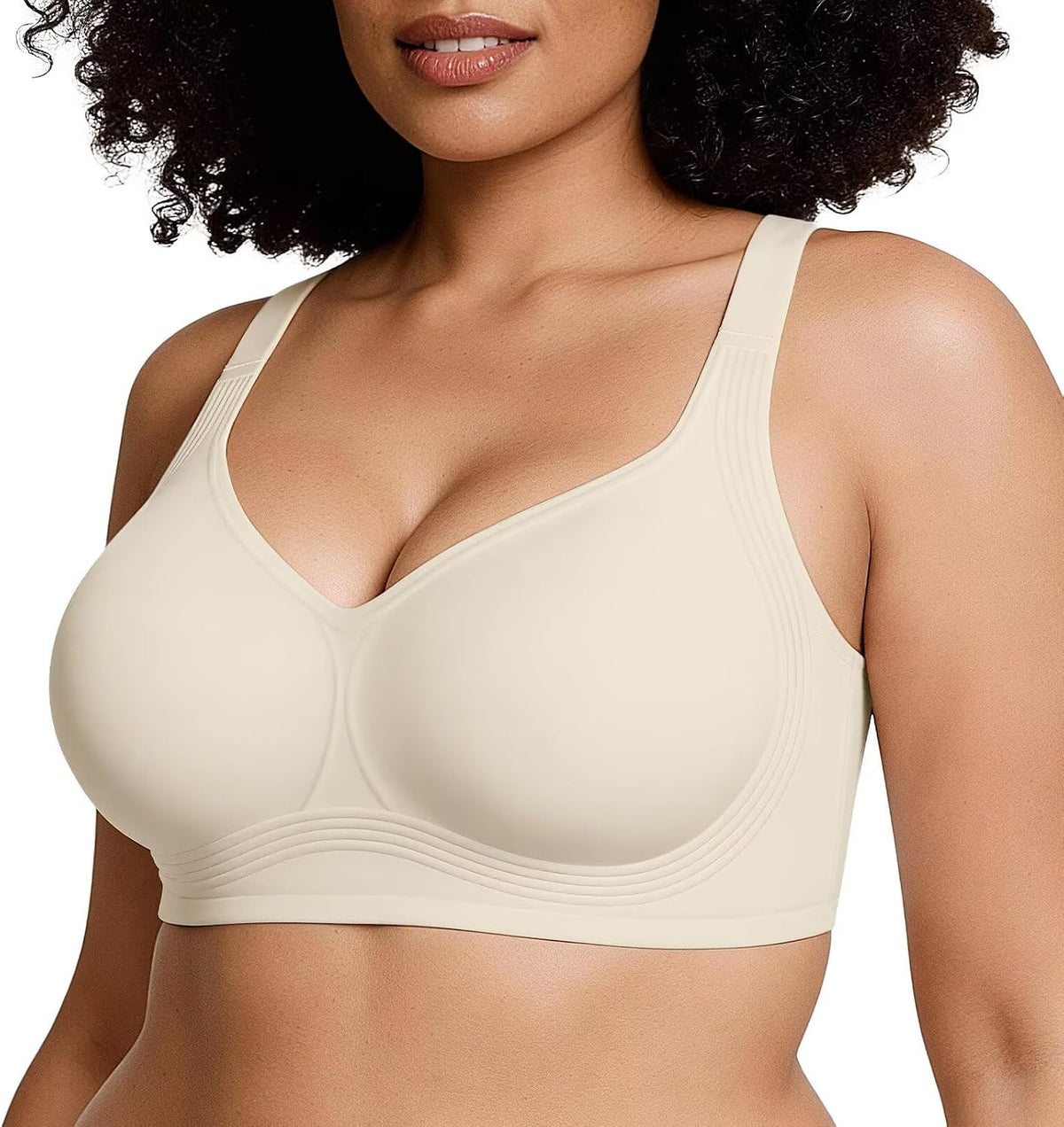 Vertvie Jelly Bras for Women No Underwire Minimizer Support | Plus Size Older Lift, Full Coverage & Smoothing Back, Push Up, Separation & Supportive, Soft Comfy Seamless Wireless Bralette