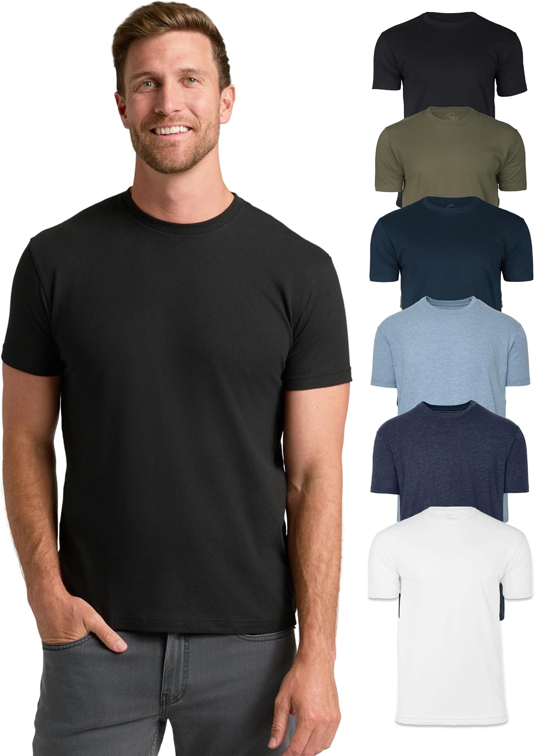 True Classic Mens T-Shirts – Short Sleeve Crew Neck T Shirts for Man, Cotton Blend Plain Novelty Men&