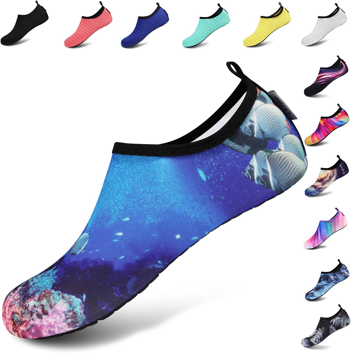 VIFUUR Water Shoes for Men Women Barefoot Quick Dry Aqua Socks Slip On | Lightweight, Breathable Upper, Flexible Sole, Drainage Design, Easy Slip-On Fit for Water Activities