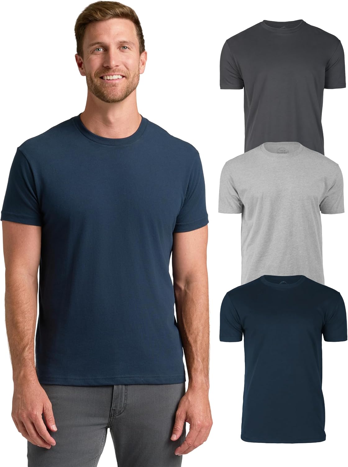 True Classic Mens T-Shirts – Short Sleeve Crew Neck T Shirts for Man, Cotton Blend Plain Novelty Men&