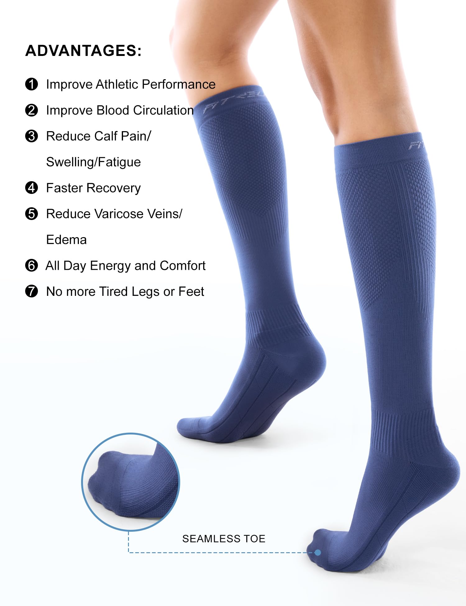 FITRELL 3 Pairs Compression Socks for Women and Men 20-30mmHg-Circulation Support Socks