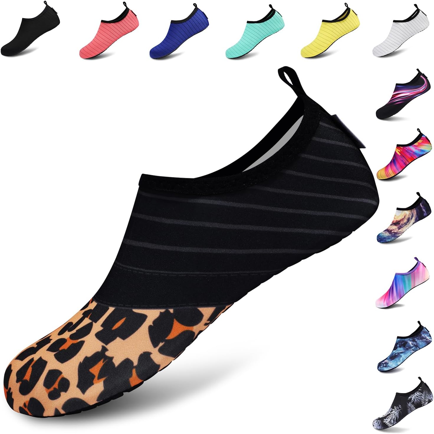 VIFUUR Water Shoes for Men Women Barefoot Quick Dry Aqua Socks Slip On | Lightweight, Breathable Upper, Flexible Sole, Drainage Design, Easy Slip-On Fit for Water Activities