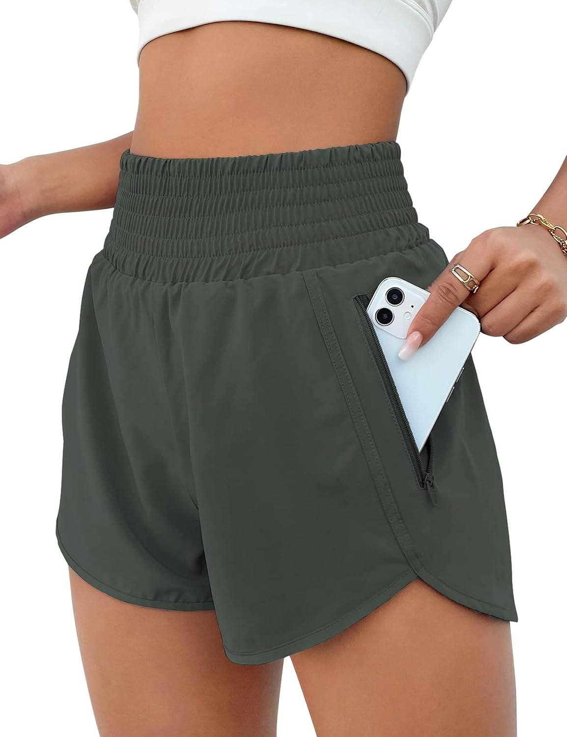 BMJL 2.5" Athletic Shorts for Women Comfy High Waisted Short with Pocket