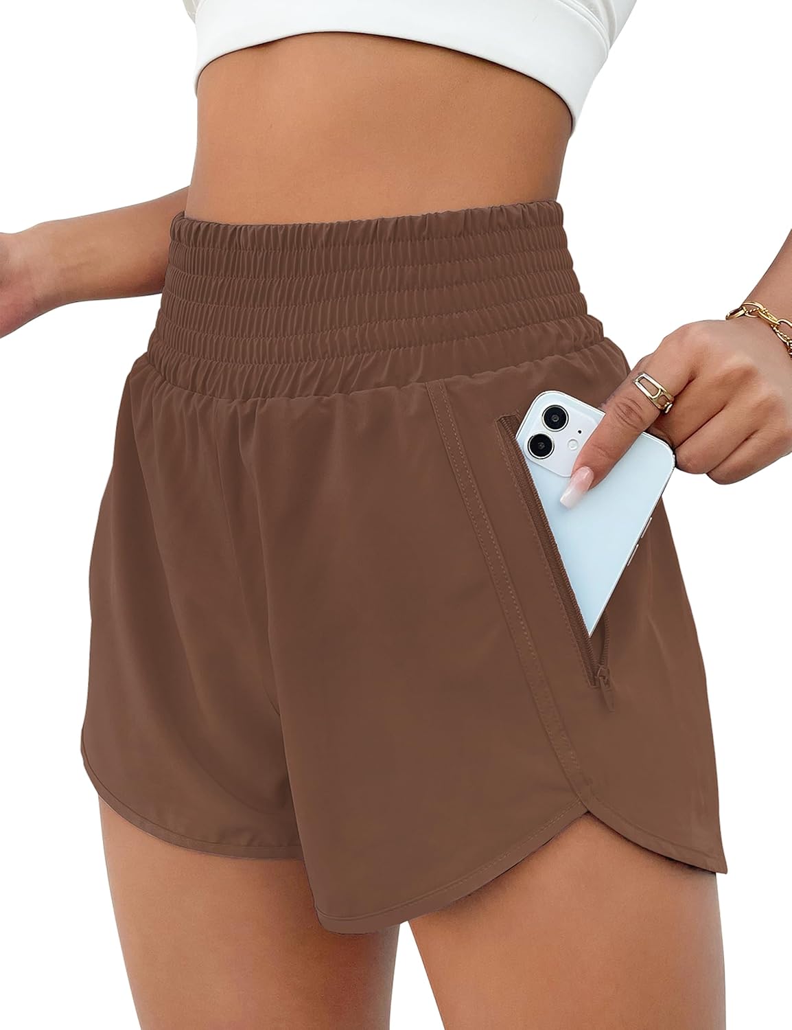 BMJL 2.5" Athletic Shorts for Women Comfy High Waisted Short with Pocket