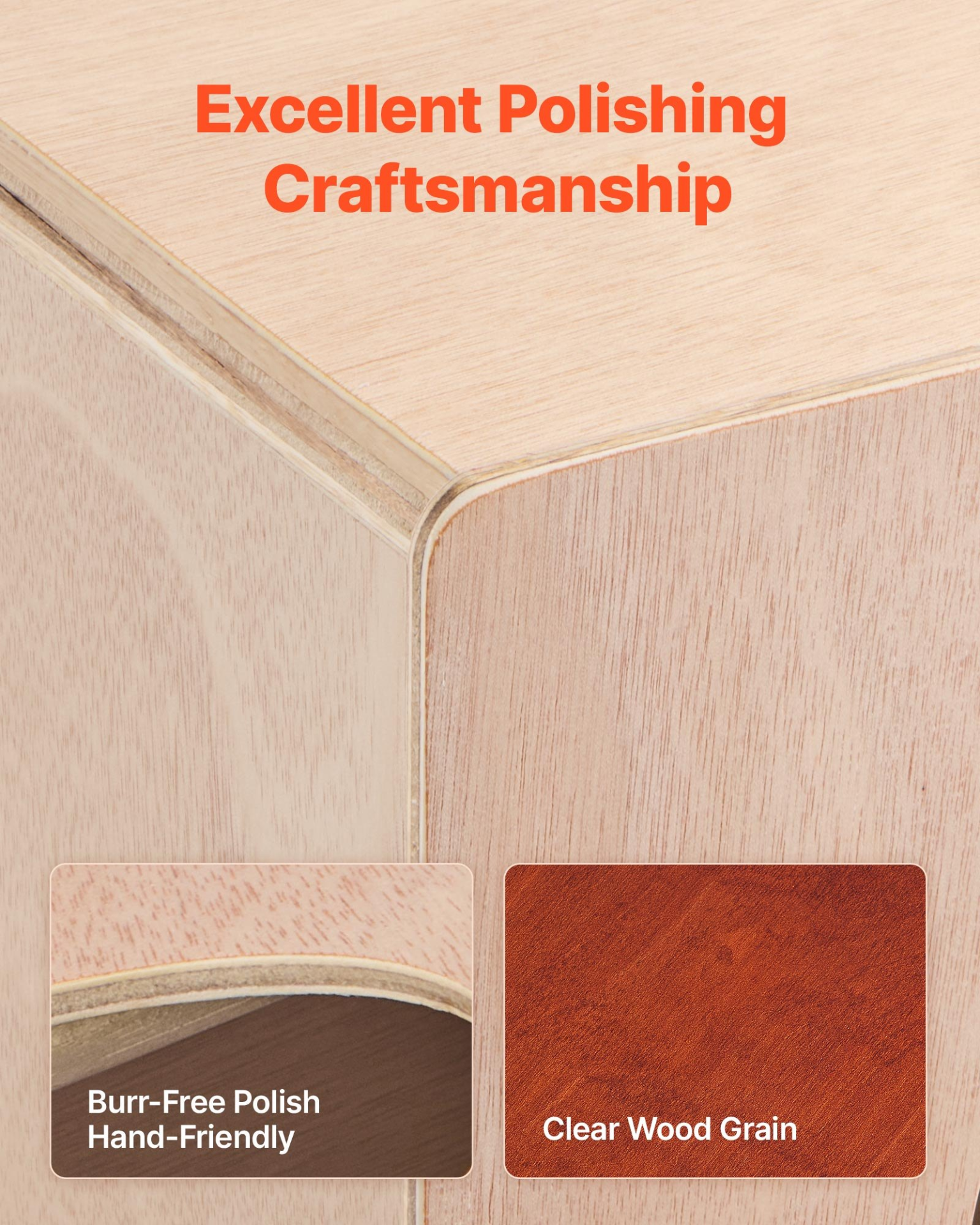 Start2Finish VEVOR Cajon box drum with wooden body and guitar string accents, a percussion instrument made of birch wood.