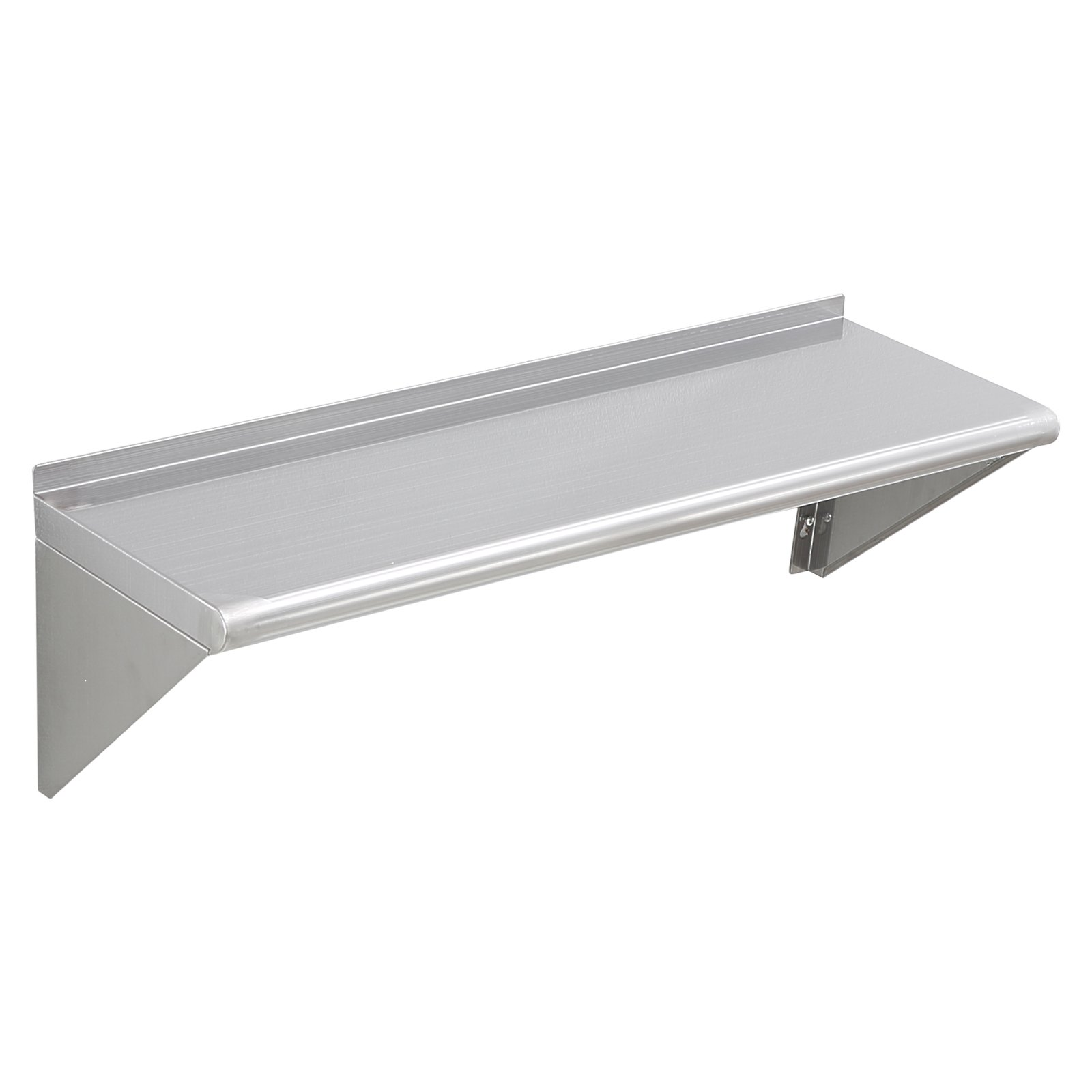 Start2Finish stainless steel wall-mounted shelf with brackets, 12x36 inches, heavy-duty kitchen, restaurant, or bar storage rack