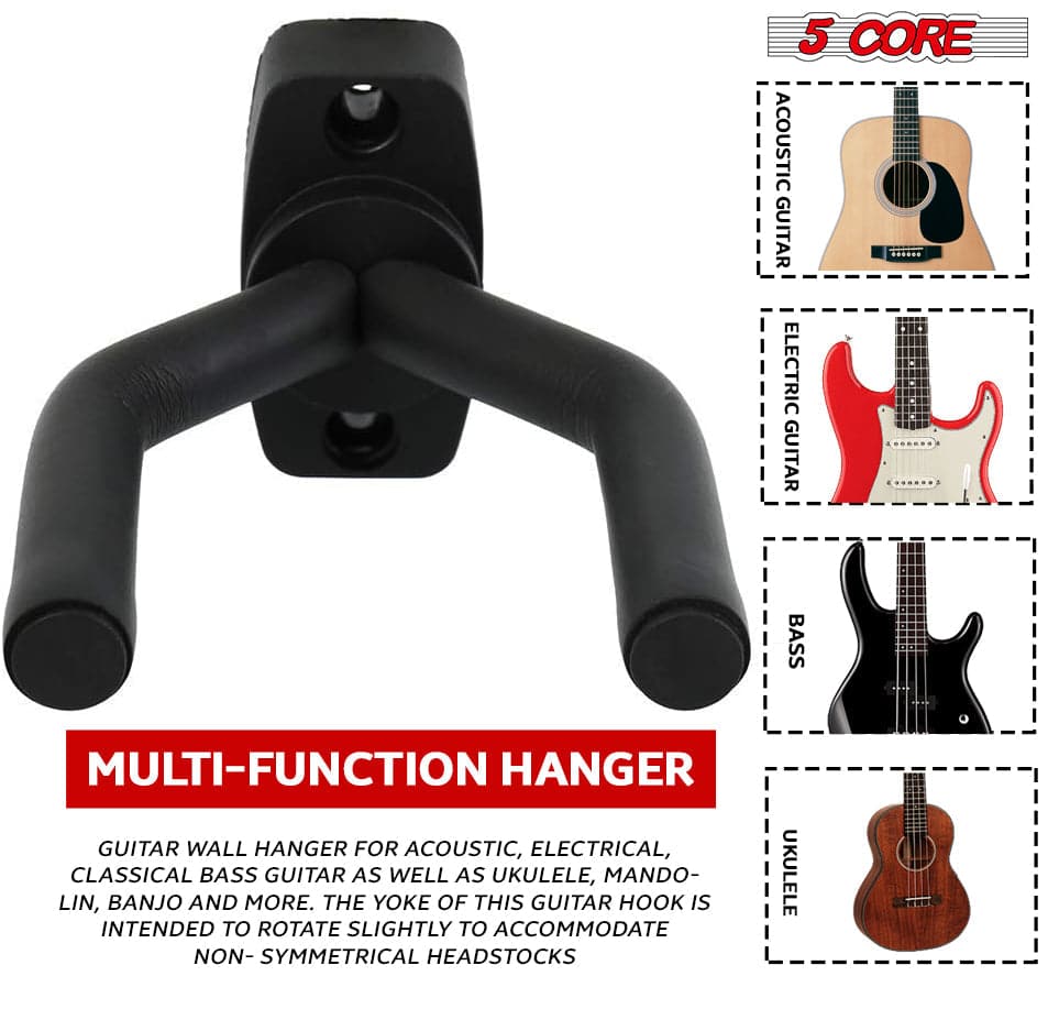 Violet Rose 5Core guitar wall mount hanger with soft padded holder for secure, stylish guitar display on a wall.