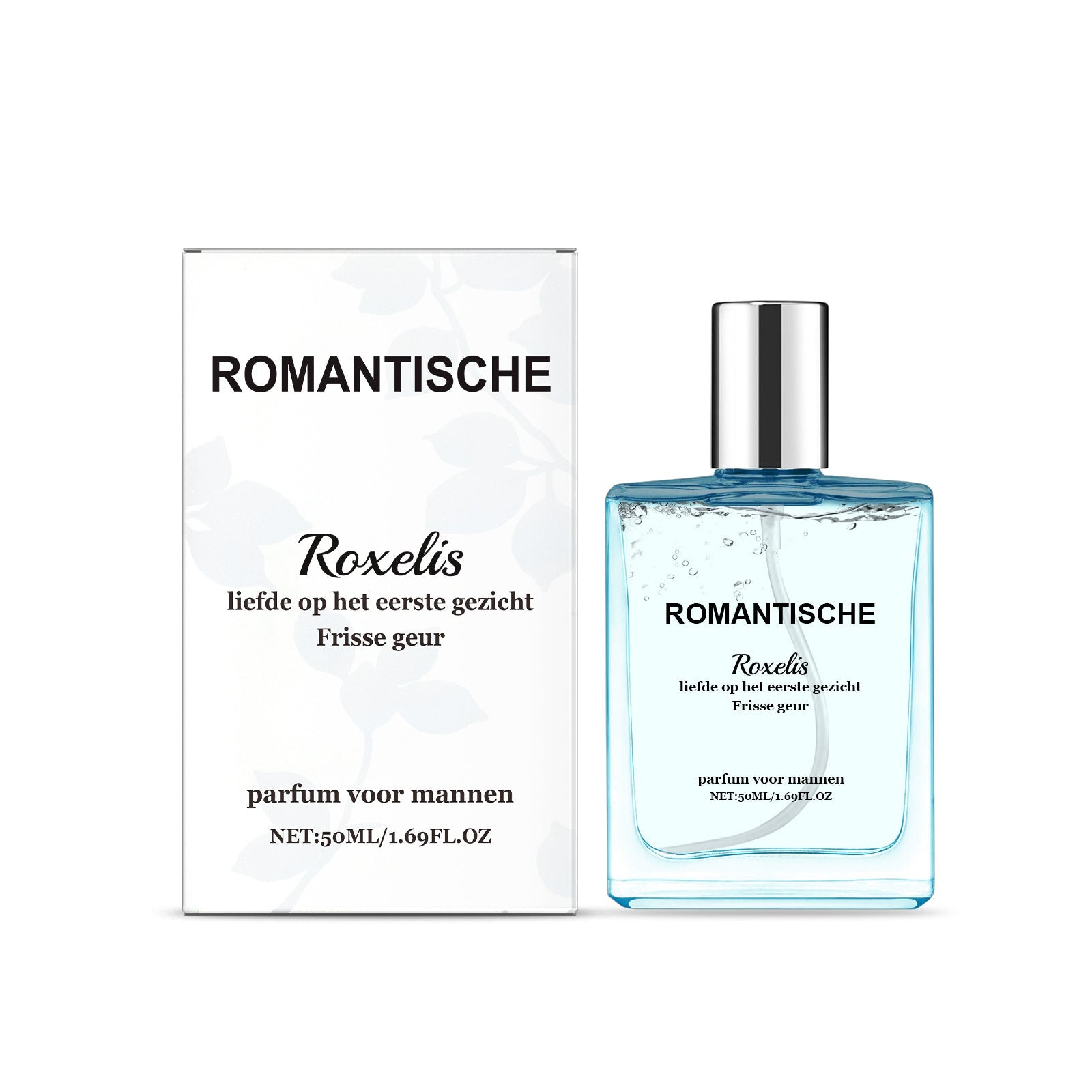 Carmine Juneberry Romantische Eau de Parfum for Men, bodycare bottle from Roxelis 25 Edition, elegant packaging and design