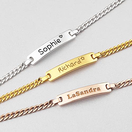Green Millie baby name bracelet for toddlers, children&