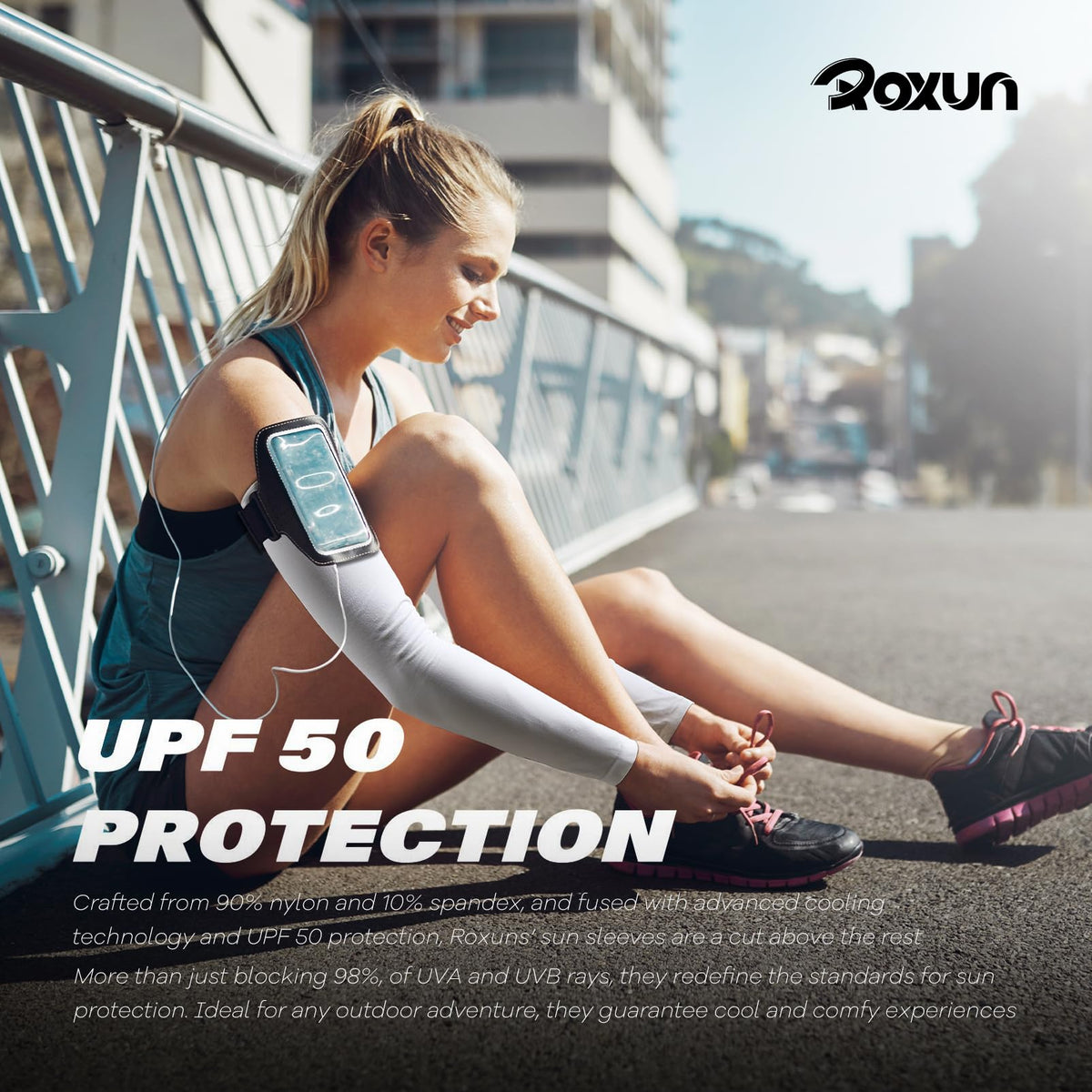 ROXUN Arm Sleeves Cooling UV Sun Protection Sport Compression for Men Women | UPF50,Seamless cover arms,Tattoo-covering,Lightweight & breathable,daily wear,Outdoor work,Basketball Baseball,Mangas