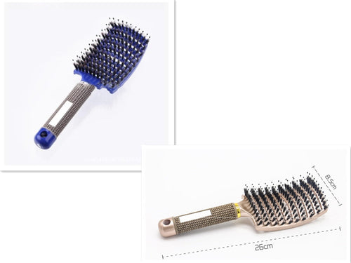 CJDropshipping anti-knot detangler hairbrush for women, with flexible bristles for smooth, tangle-free hair grooming.