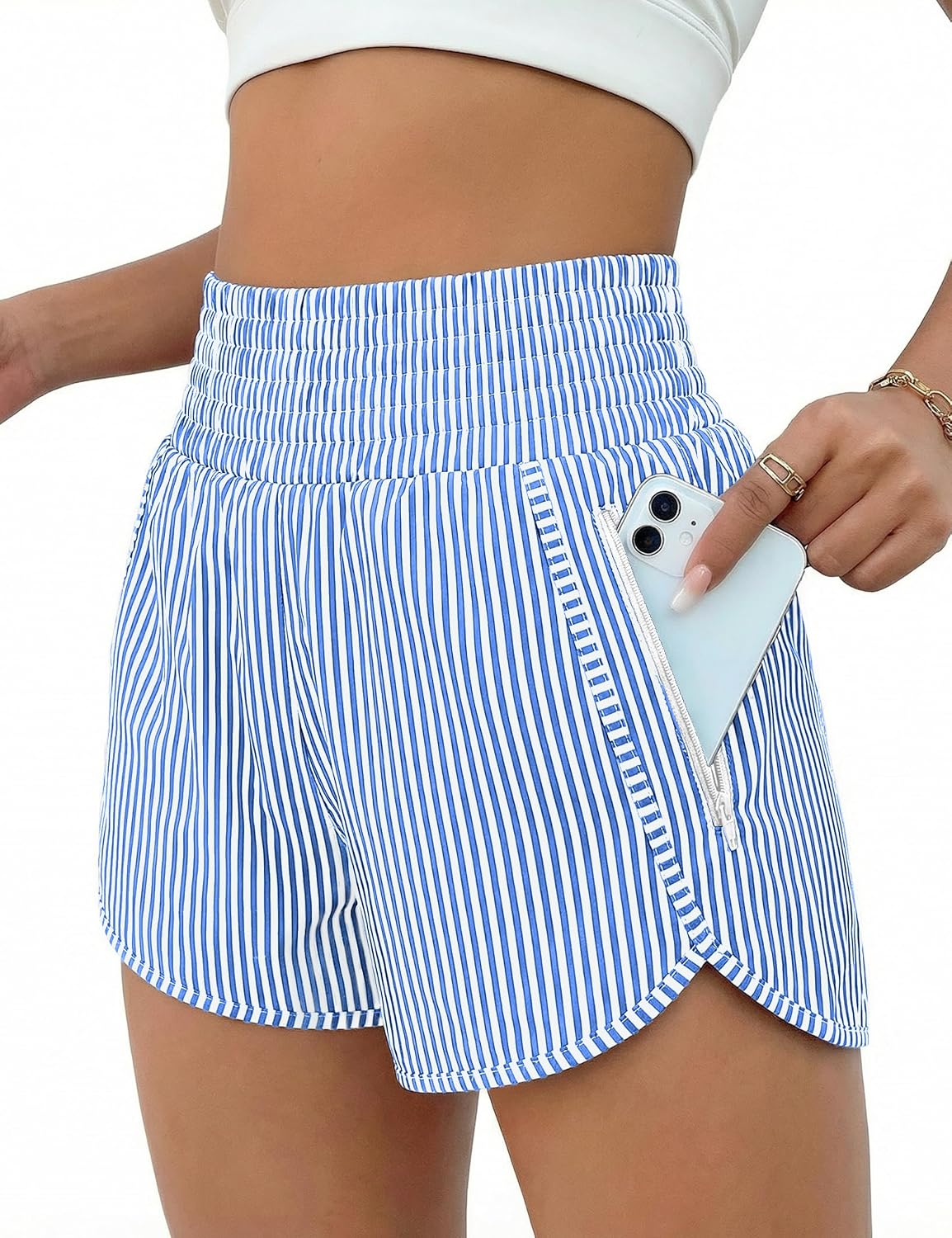 BMJL 2.5" Athletic Shorts for Women Comfy High Waisted Short with Pocket
