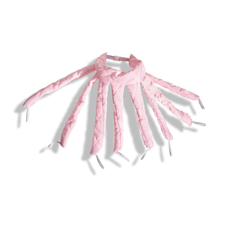 Maroon Asteria heatless hair curlers with ribbon headband, showing the curling rods and stylish design for gentle, effortless curls.