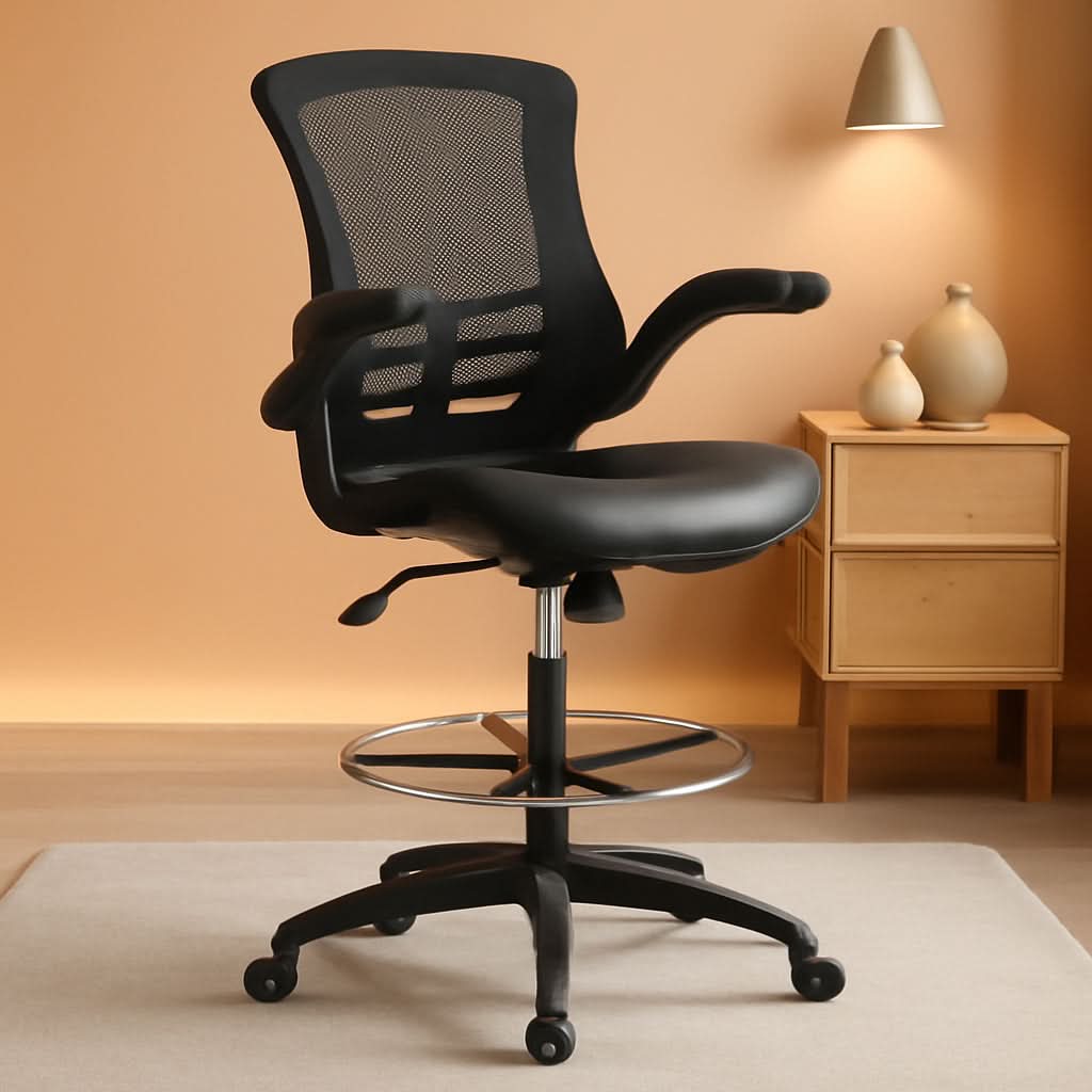 Kelista Mid Back Swivel Ergonomic Office Chair Black